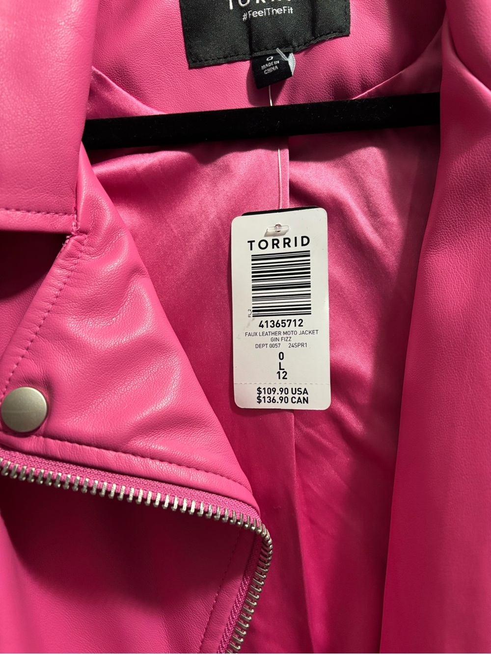torrid Bright Pink Faux Leather Moto Jacket - Picture 2 of 3